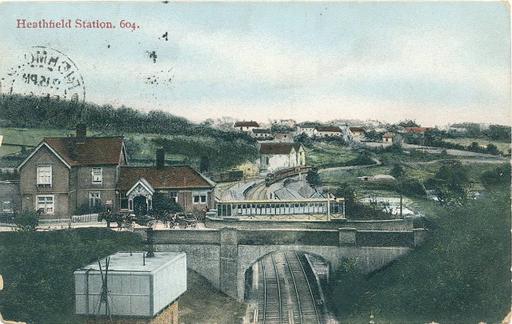 A photograph of Heathfield Railway Station, Heathfield, East Sussex 1920