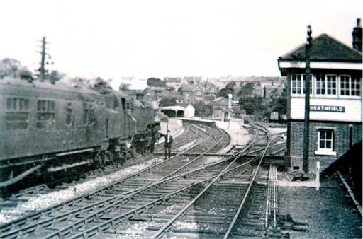 A photograph of Heathfield Railway Station, Heathfield, East Sussex 1960